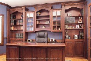 Home Office With Built-in Bookshelves