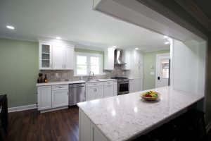 Spacious white kitchen with quartz countertops, Dublin, GA