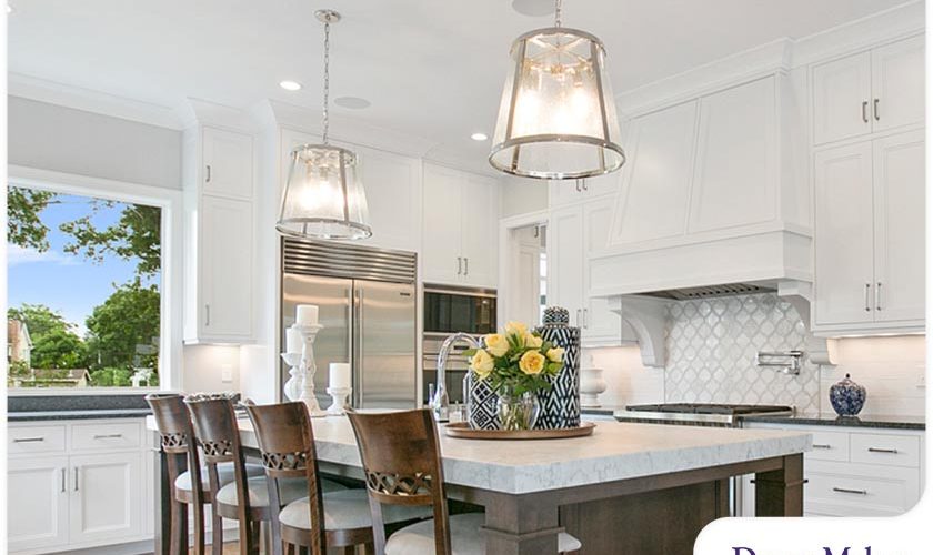 Transitional island deals lighting