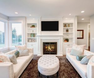 Modern Living Room with Fireplace